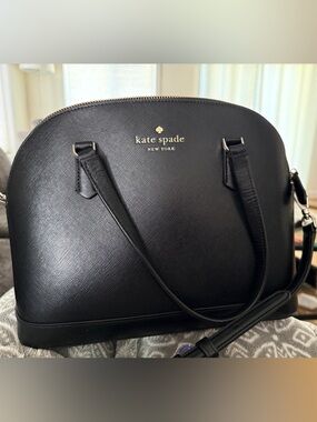 kate spade Black Saffiano Dome Crossbody Satchel